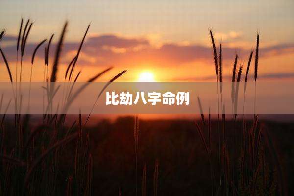 比劫八字命例