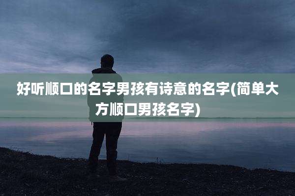 好听顺口的名字男孩有诗意的名字(简单大方顺口男孩名字)