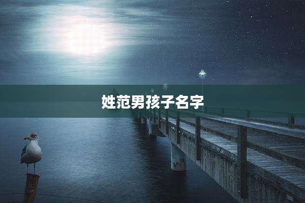 姓范男孩子名字