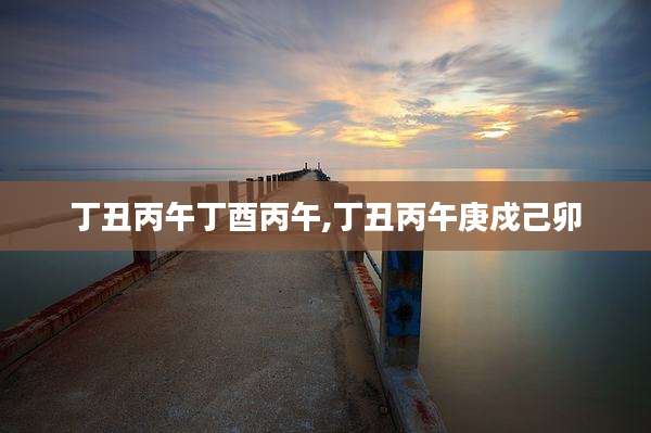 丁丑丙午丁酉丙午,丁丑丙午庚戍己卯