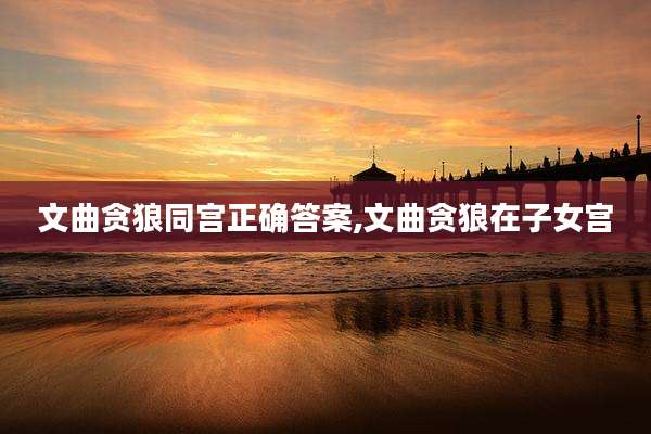 文曲贪狼同宫正确答案,文曲贪狼在子女宫