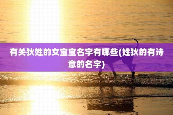 有关狄姓的女宝宝名字有哪些(姓狄的有诗意的名字)