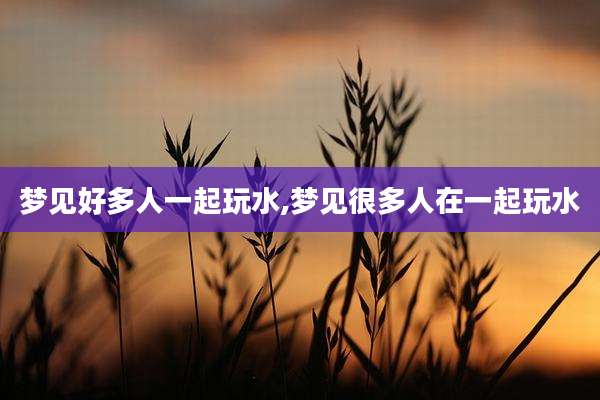 梦见好多人一起玩水,梦见很多人在一起玩水