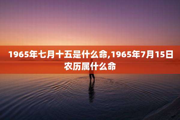 1965年七月十五是什么命,1965年7月15日农历属什么命