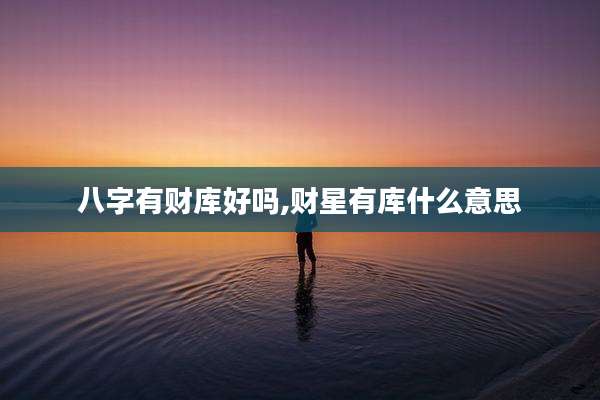 八字有财库好吗,财星有库什么意思