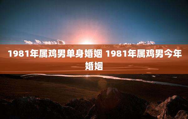 1981年属鸡男单身婚姻 1981年属鸡男今年婚姻