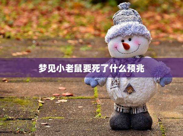 梦见小老鼠要死了什么预兆