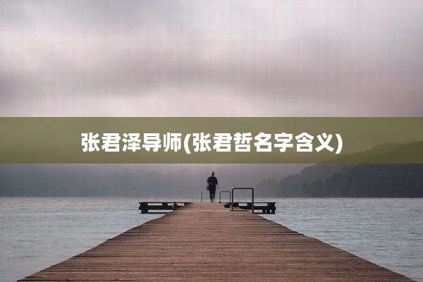 张君泽导师(张君哲名字含义)