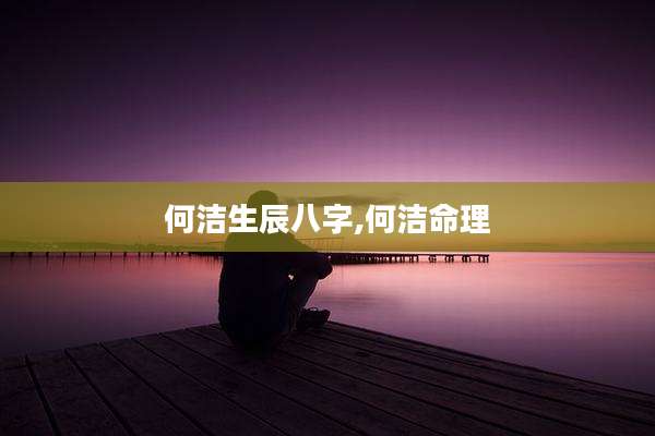 何洁生辰八字,何洁命理