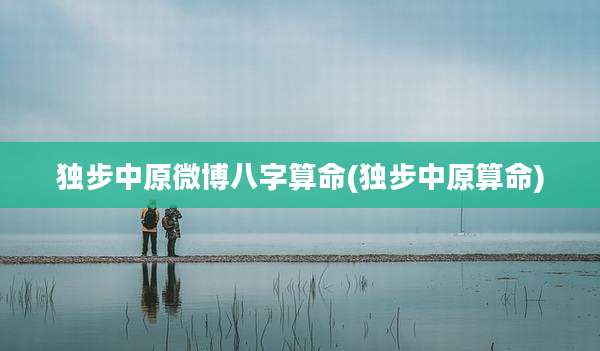 独步中原微博八字算命(独步中原算命)
