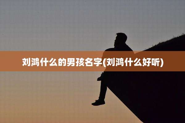 刘鸿什么的男孩名字(刘鸿什么好听)