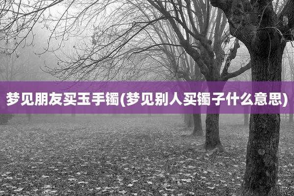 梦见朋友买玉手镯(梦见别人买镯子什么意思)