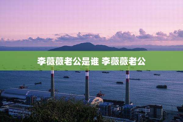 李薇薇老公是谁 李薇薇老公