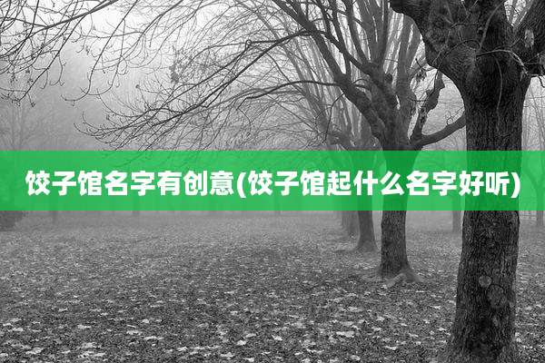 饺子馆名字有创意(饺子馆起什么名字好听)
