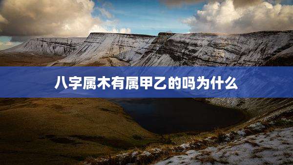 八字属木有属甲乙的吗为什么