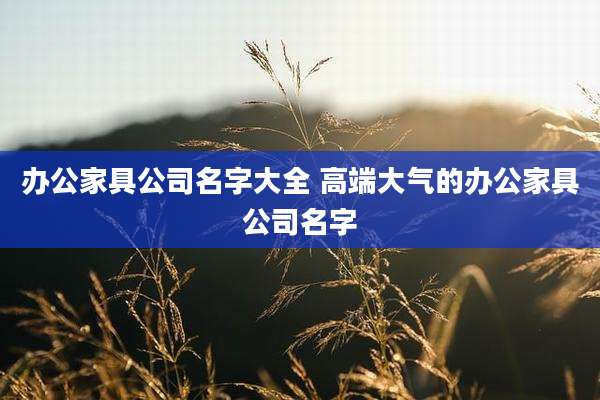 办公家具公司名字大全 高端大气的办公家具公司名字