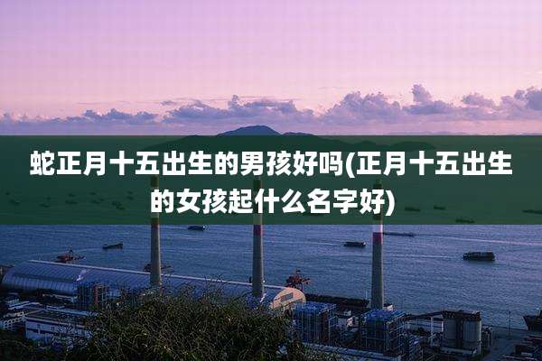 蛇正月十五出生的男孩好吗(正月十五出生的女孩起什么名字好)
