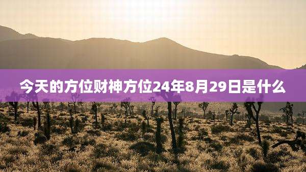 今天的方位财神方位24年8月29日是什么