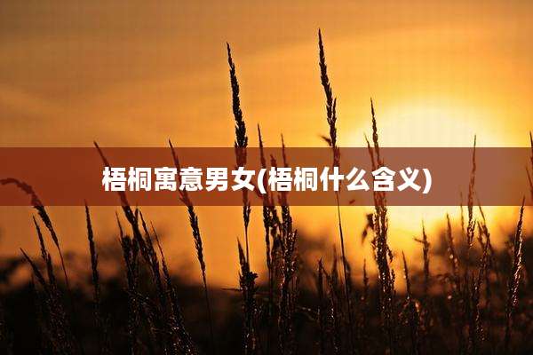 梧桐寓意男女(梧桐什么含义)