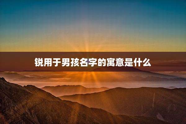 锐用于男孩名字的寓意是什么