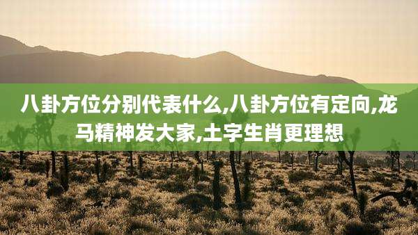 八卦方位分别代表什么,八卦方位有定向,龙马精神发大家,土字生肖更理想