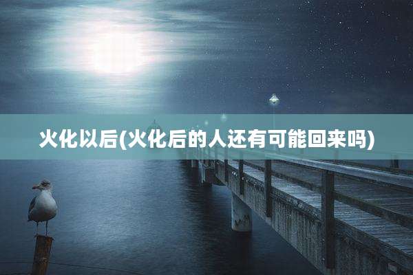 火化以后(火化后的人还有可能回来吗)