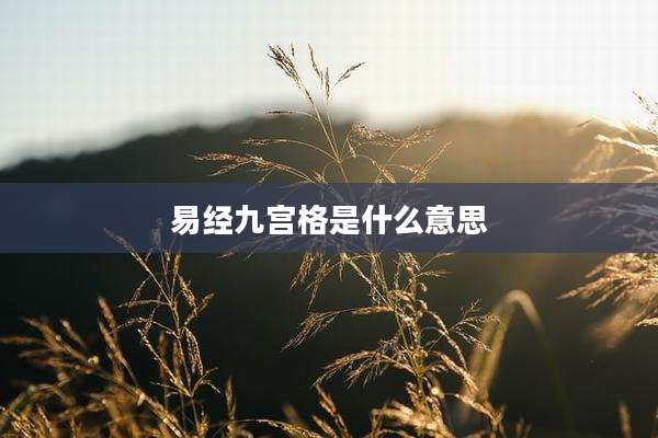 易经九宫格是什么意思