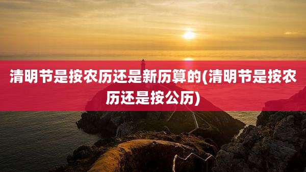 清明节是按农历还是新历算的(清明节是按农历还是按公历)