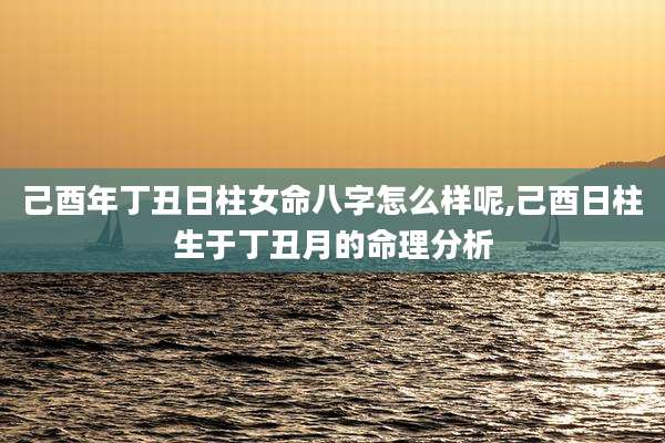 己酉年丁丑日柱女命八字怎么样呢,己酉日柱生于丁丑月的命理分析