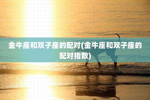 金牛座和双子座的配对(金牛座和双子座的配对指数)
