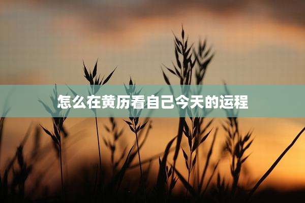 怎么在黄历看自己今天的运程