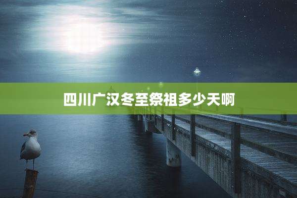 四川广汉冬至祭祖多少天啊