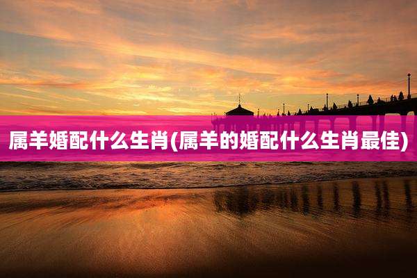 属羊婚配什么生肖(属羊的婚配什么生肖最佳)