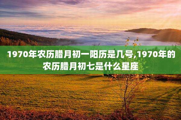 1970年农历腊月初一阳历是几号,1970年的农历腊月初七是什么星座