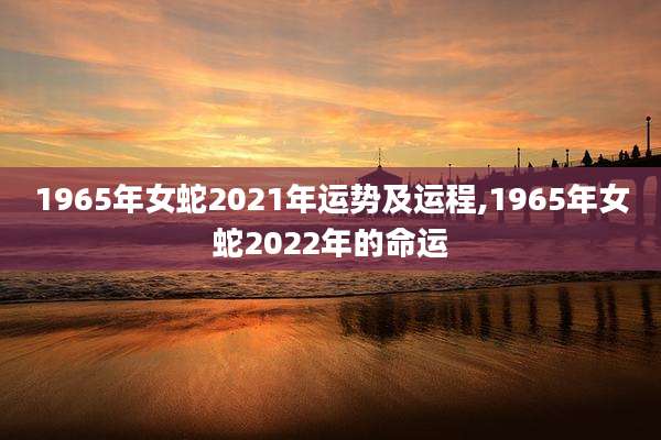 1965年女蛇2021年运势及运程,1965年女蛇2022年的命运