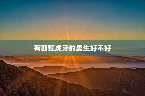 有四颗虎牙的男生好不好
