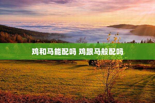 鸡和马能配吗 鸡跟马般配吗