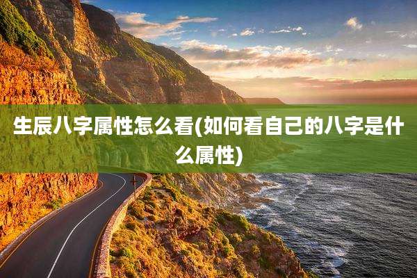 生辰八字属性怎么看(如何看自己的八字是什么属性)