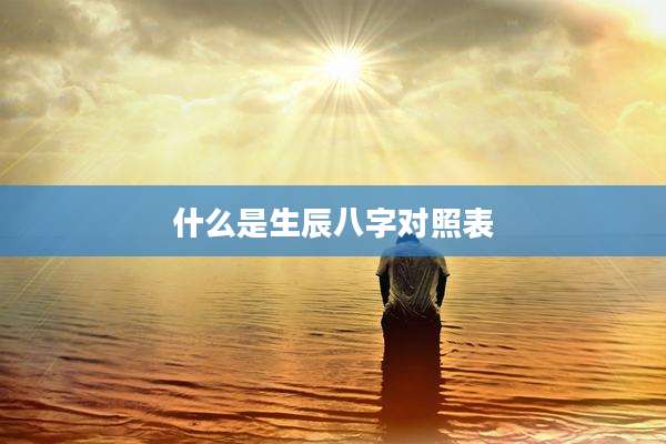 什么是生辰八字对照表