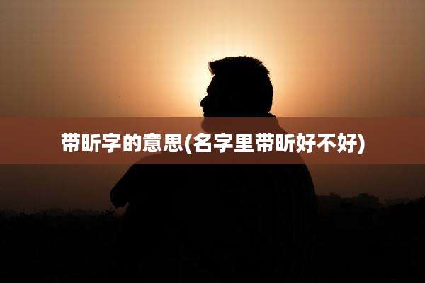 带昕字的意思(名字里带昕好不好)