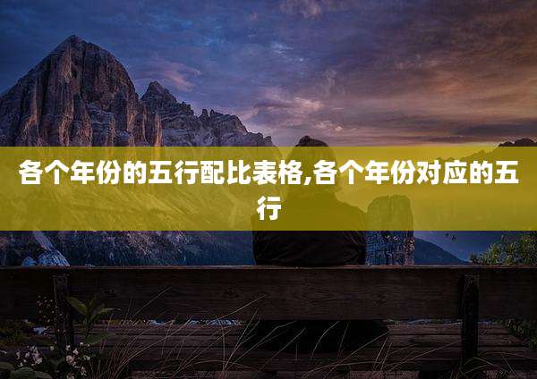 各个年份的五行配比表格,各个年份对应的五行