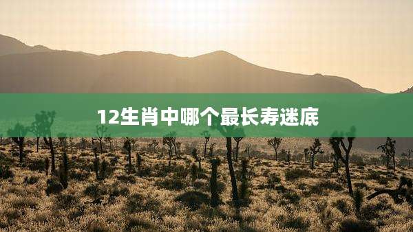 12生肖中哪个最长寿迷底