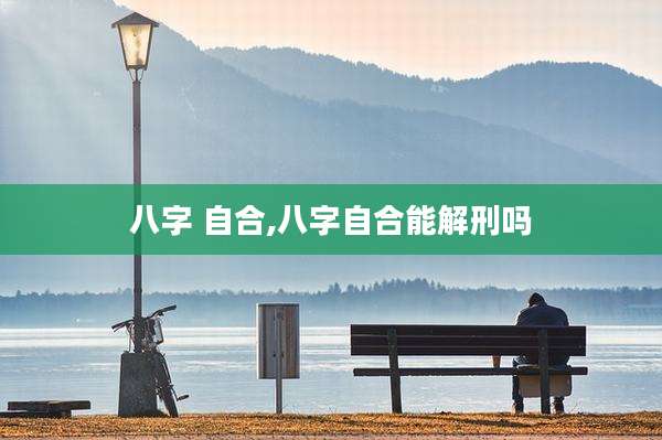 八字 自合,八字自合能解刑吗