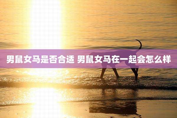男鼠女马是否合适 男鼠女马在一起会怎么样