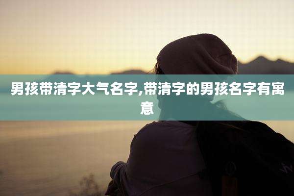 男孩带清字大气名字,带清字的男孩名字有寓意