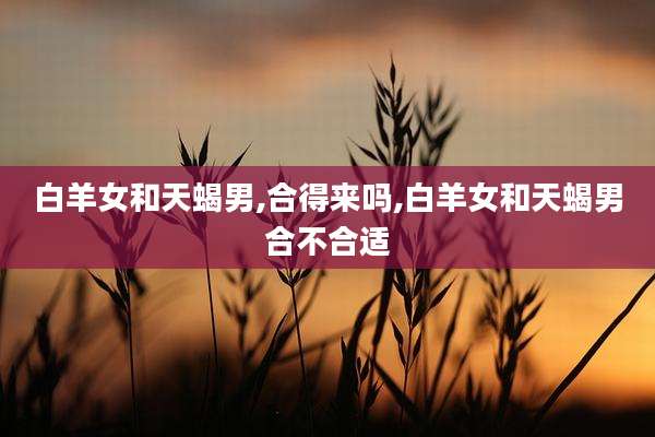 白羊女和天蝎男,合得来吗,白羊女和天蝎男合不合适