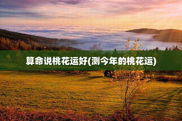 算命说桃花运好(测今年的桃花运)
