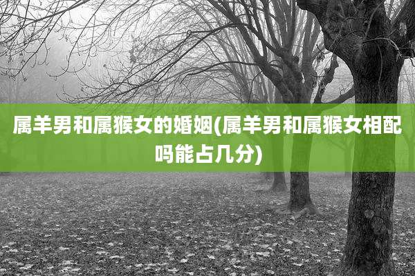 属羊男和属猴女的婚姻(属羊男和属猴女相配吗能占几分)