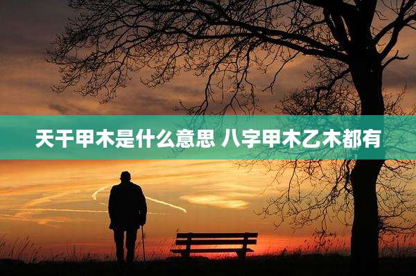 天干甲木是什么意思 八字甲木乙木都有
