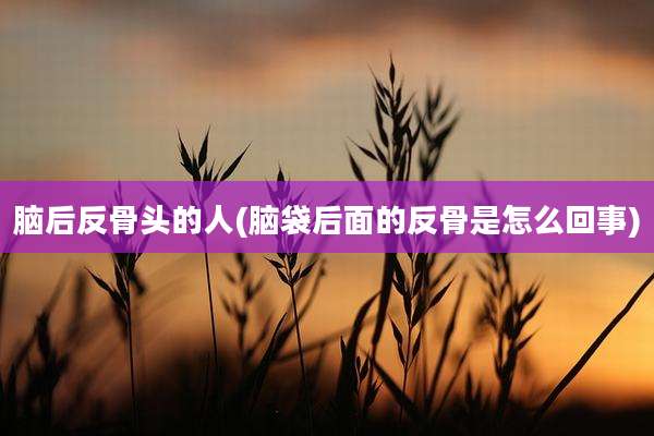 脑后反骨头的人(脑袋后面的反骨是怎么回事)